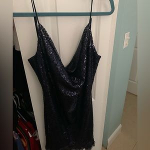 Navy blue sequence dress